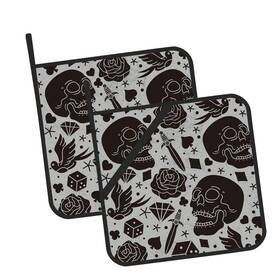 Oeaskly 712142547854 Skull And Rose Pot Holders Set Of 2 Kitchen Heat Resistant Potholder For Micr Oeaskly 712142547854 Skull And Rose Pot Holders Set Of 2 Kitchen Heat Resistant Potholder For Micr