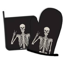 Oeaskly 715917629960 Human Skeleton Posing Oven Mitts And Pot Holders