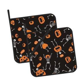Oeaskly 788256620479 Halloween Skeletons With Pumpkins Pot Holders Set Of 2 Kitchen Heat Resistant Oeaskly 788256620479 Halloween Skeletons With Pumpkins Pot Holders Set Of 2 Kitchen Heat Resistant