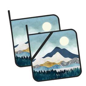 Oeaskly 788256622596 Mountains Nature Scenery Pot Holders Set Of 2 Kitchen Heat Resistant Potholde