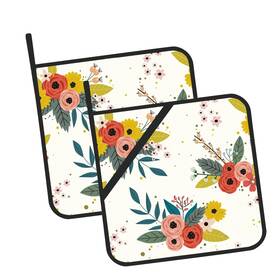 Oeaskly 788256622794 Small Flowers Floral Pot Holders Set Of 2 Kitchen Heat Resistant Potholder Fo