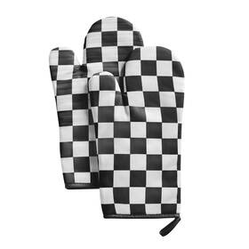 B0d9jpc232 Ohocut Black White Checkered Oven Mitts Heat Resistant Vintage Retro Checkerboa