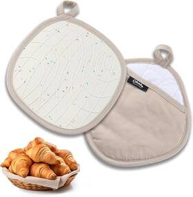 Ohola Kitchen Supplies 744759967381 2pcs Silicone Pot Holders Stylish Heat Resistant Hot Pads With Pockets