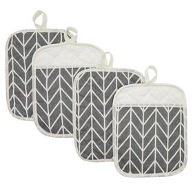 Okuna Outpost 194425296978 4 Pack Gray Hot Pads Oven Pot Holders For Farmhouse Kitchen Decor And Accesso