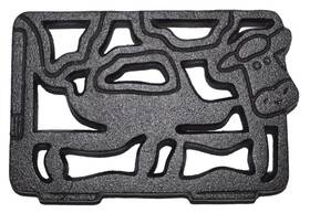 Old Mountain 043502101905 10190 Pre-seasoned Cast Iron Trivet Cow Design