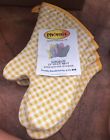 Omgs-13-bk Phoenix Gingham Oven Mitts With Silicone Interior Yellow Package Of