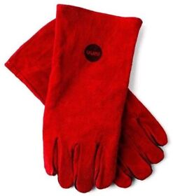 Ooni Leather Gloves Heat Resistant Cotton Lined Welders Design Red Uuni-gloves