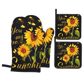 Opumxzb 422673057983 You Are My Sunshine Sunflower Oven Mitts And Pot Holders Sets 4 Pcs Set Heat Res