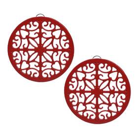 Outrora 751342343163 Trivet 7.8 Inch Cast Iron With Rubber Pegs/feet Non-slip Rustic Triv