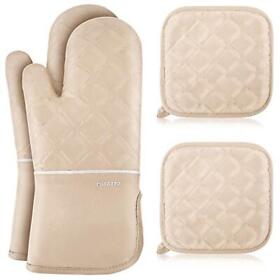 Oven Mitts And Pot Holders 4pcs Set Kitchen Glove High Heat Resistant