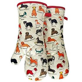 Oven Mitts Cotton Fashion Cute Dog Design 1pair Heat Resistant Gloves Safe