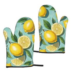 Ovitssrk 312626523460 Lemon Oven Mitt 2-pack Set Heat Resistant 7 Inch X13