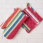 Ovpts-050241 Linen Tablecloth Striped Print Piece Oven Mitt And 848323029298
