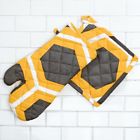 Ovpts-055414 Linen Tablecloth Honeycomb Oven Mitt And Potholder Set Of