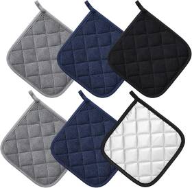 Iccoayq3060 Ovveroche 6 Pcs Cotton Pot Holders For Kitchen Heat Resistant Hot Pads Square Potholders S