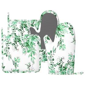 Holder-20250711-7 Owagongje 749782271863 Green Eucalyptus Oven Mitts And Pot Holders Set 4pcs