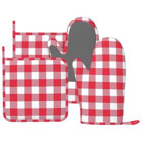 Holder-20250801-7 Owagongje 749782273904 Red And White Checkered Oven Mitts Pot Holders Set