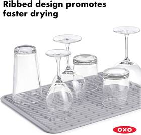 13265200 Oxo New Good Grips Silicone Drying Mat Gray Large 16.9 Inch X 12.5 .25 Drip Dry