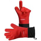 P7097p Pasbuy Silicone Oven Mitts Quilted Cotton Lining Heat 742288644230
