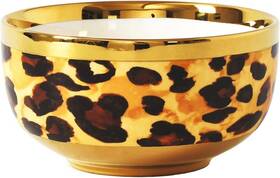 Leo4002g Pampa Bay Animal Print Small Bowl 6 Inch D X 3.25 Tall Gold
