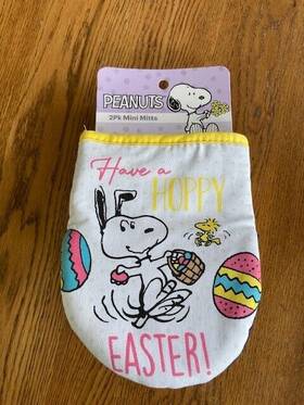 Peanuts 042887367821 Snoopy Inch Have A Hoppy Easter 2 Pack Mini Mitts Free Shipping New
