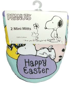 Peanuts 766169251027 Easter Mini Mitt 2 Pk Happy 6 Inch X 7
