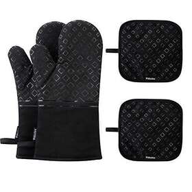 Piduules 757277666193 Set Of 4 Oven Mitts And Pot Holders 482 F Heat Resistant Hot Plate Moving No