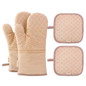 Piduules 786118079564 Set Of 4 Oven Mitts And Pot Holders 482 F Heat Resistant Hot Plate Moving No