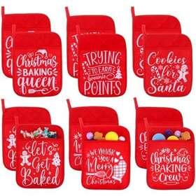 Pinkxhy 721295766852 12 Pieces Christmas Pot Holders With Pocket 7x9 Inch Funny For Ki