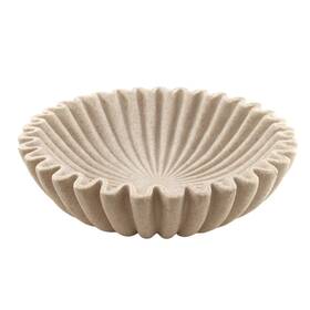 Plukers 784365703225 10ftft Scalloped Decorative Key Bowl For Entryway 10 Inches Beige