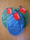 Pocket Holder Cooks 3 Nwt Potholders 1 Blue 2 Green 100 Cotton Heavyweight Durable 028332419314