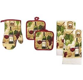 877359 Popular Bath 5-piece Kitchen Linen Set 1 Oven Mitt 2 Pot Holders Towels New