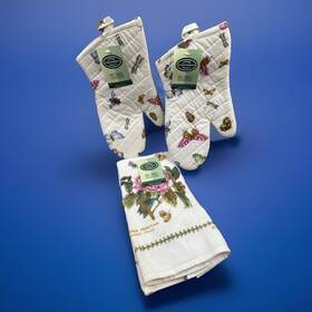 Portmeirion 059426212993 Pimpernel Botanic Garden Collection Oven Mits And Tea Towel Lot - Bumble Bee