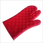 3-finger Pot Silicone Red Holders Barbeque Oven Insulated Baking Grilling Mitt
