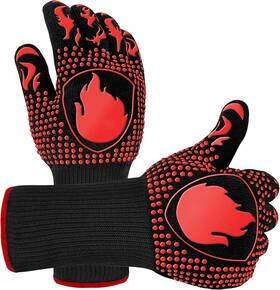 Vsaa201 Primajor Bbq Gloves Oven Mitts Grilling- 1472 Extreme Heat Resistant Red
