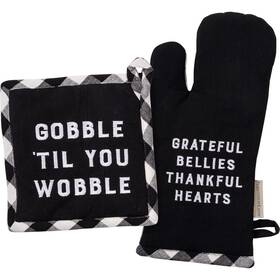 Primitives By Kathy 190134110031 Kitchen Set - Grateful Bellies Thankful Hearts