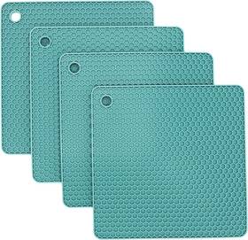 Pro 445038576555 Silicone Trivets For Hot Dishes Pots And Pans Pads Kitchen Teal Silic