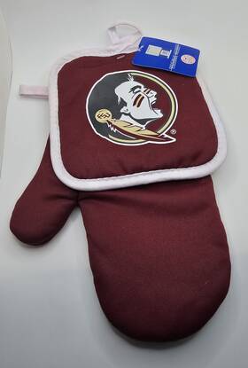 Pro Specialties Group 657175465181 Florida State Seminoles Oven Mitt And Pot Holder Set Read Nwt
