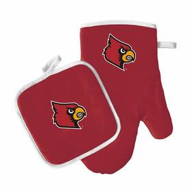 Psgls0280131 Pro Specialties Group Louisville Cardinals Oven Mitt/pot Holder Set