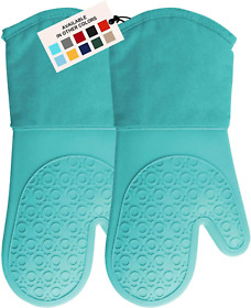 Professional Silicone Oven Mitt Mitts With Quilted Liner Heat Resistant