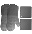 Psom-miyl-opg Homwe Silicone Oven Mitts And Pot Holders Set Heavy Duty
