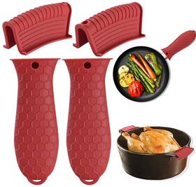 Pusengden 793974676789 Silicone Hot Handle Holders Cover 4 Pack Cast Iron Skillet Pot Sleeve Non-slip