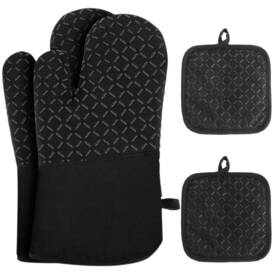 Pynqdfu 711691339453 4 Pcs Oven Mitts And Pot Holders Glove High Heat Resistant 500 Degree Lo
