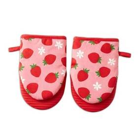 2509qtl3522y01j01 Qchengsan Mini Oven Mitts Set 2-pack Strawberry Decor Cute Mitt Kitchen Gloves