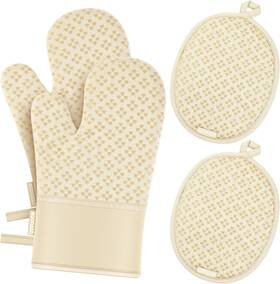 Qevooon 705353092077 Oven Mitts And Pot Holders 4 Sets Heat Resistant 500 Degree Mitt H