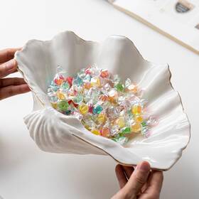 Bkw1125 Qianling Sea Shells Decorative Bowl - 7.9 In White Clam Shell Small