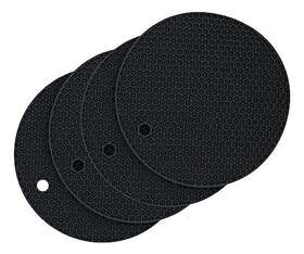 Qiatol 614158507153 Silicone Trivet 4pcs Mat For Kitchen 7 Inch Black Hot Pa