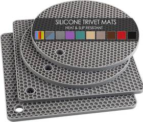 Qpix Digital 313034377339 Silicone Trivet Mats Pot Holders For Hot Pots And Pans Heat Resistant