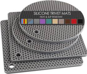 Qpix Digital 705353106200 Silicone Trivet Mats Pot Holders For Hot Pots And Pans Heat Resistant