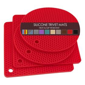 Qpix Digital 894531076087 Silicone Trivets For Hot Pots And Pans 4pcs Flexible Multipurpose Pads P